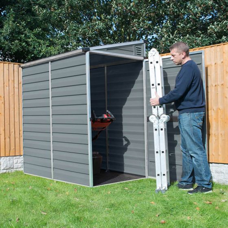 4′ X 6′ Palram Canopia Grey Skylight Pent Plastic Shed (1.17M X 1.77M)