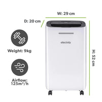 Electriq 12L Portable Dehumidifier Great for 3 Bed Homes