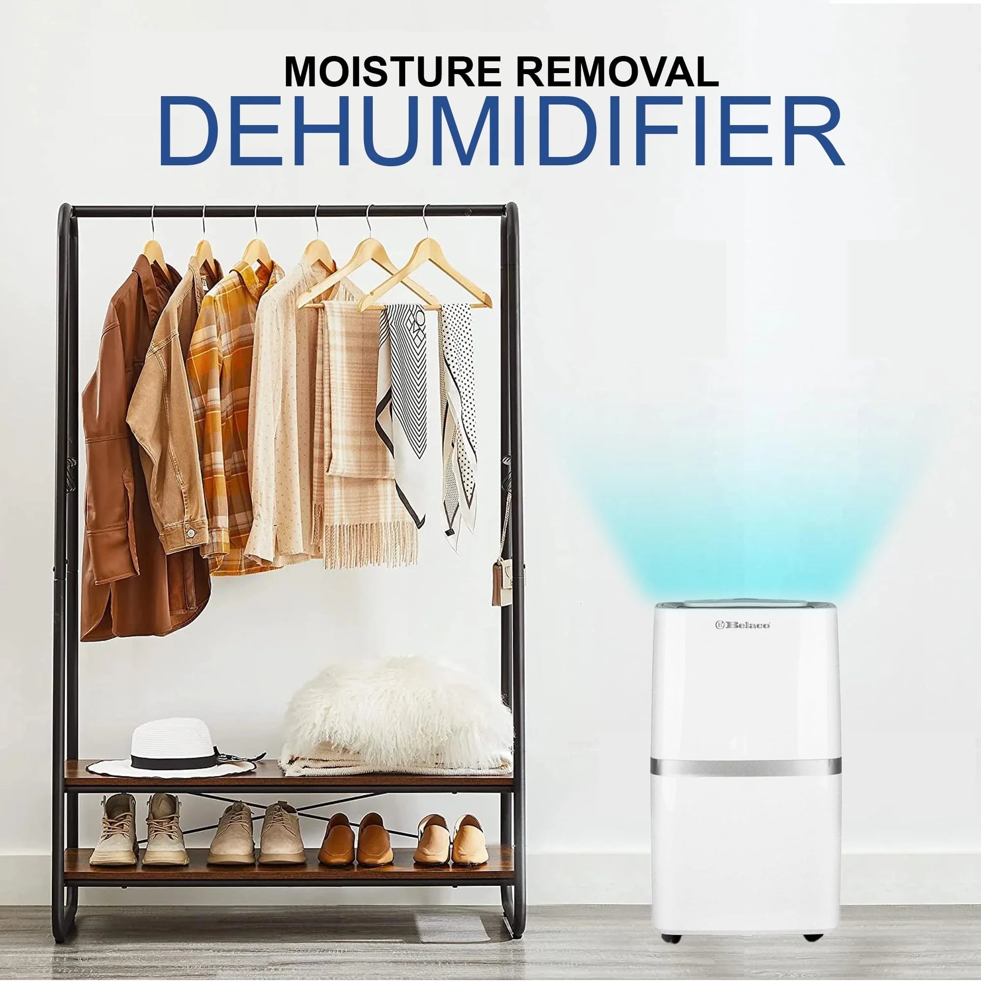 Belaco 20L/Day Dehumidifier, Portable Dehumidifiers for Home